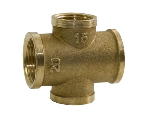 Переходная крестовина LEXLINE 3/4-1/2-3/4-1/2, вн/вн/вн/вн., латунь 20-15 516617 