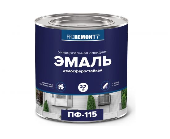 Эмаль PROREMONTT ПФ-115 белая, матовая, 2.7 кг Лк-00009804 