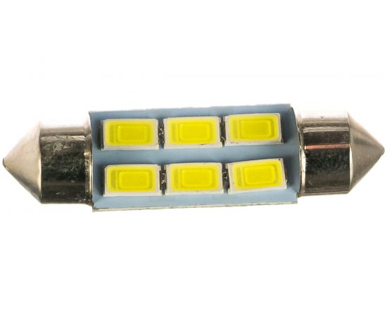 Автолампа диод SKYWAY T11 C5W 6 SMD диодов 1-контурная 36мм белая S08201180 