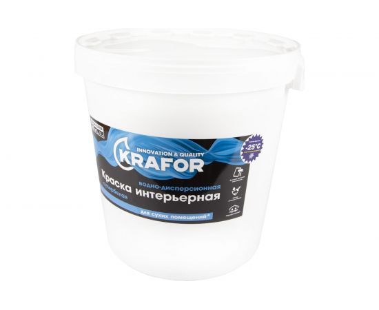 Интерьерная краска KRAFOR Супербелая в/д 40 кг 30223 