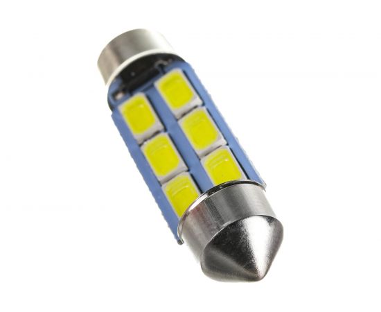 Автолампа диод SKYWAY T11 C5W 6 SMD диодов 1-контурная 36мм белая S08201180 – изображение 2