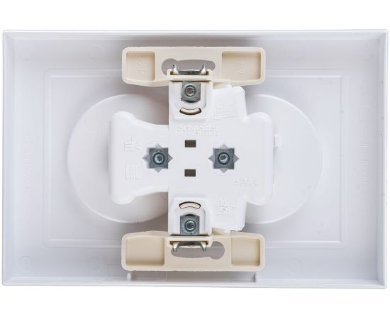 Розетка Schneider Electric 2-м ATLAS DESIGN без заземления, 16А, в сборе, жемчуг ATN000420 1240272 – изображение 2