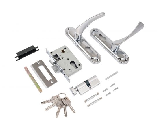 Врезной замок Стандарт с/руч 103/50B вертушка CP хром 4 849 – изображение 2