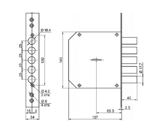 Врезной замок BORDER 72114-ЗВ8-6ЛК5 18123 – изображение 2