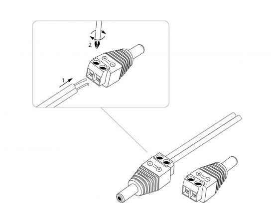 Разъем питания PROCONNECT штекер 2.1x5.5 с клеммной колодкой 14-0314-4 – изображение 3