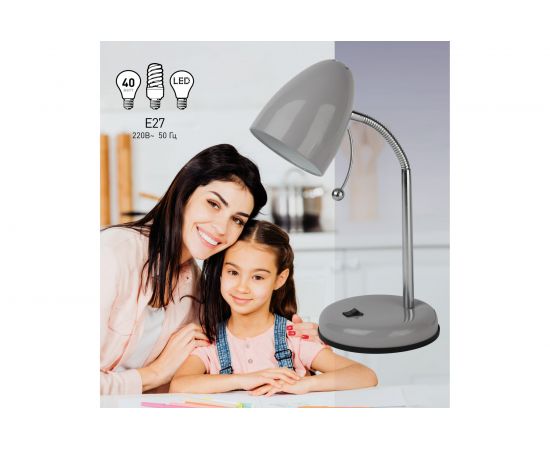 Настольный светильник ЭРА N-116-Е27-40W-GY серый, 16/96 Б0047203 – изображение 6