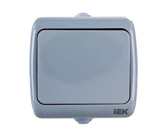 Одноклавишный выключатель IEK ВС-20-1-0-A, открытой установки, 10А, IP54, AQUATIC EVA10-K03-10-54 