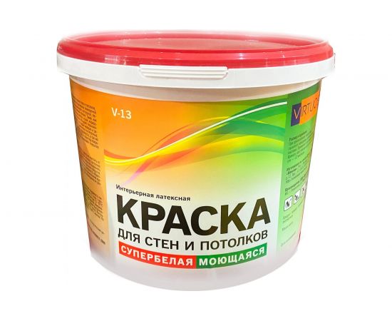 Интерьерная супербелая латексная моющаяся краска VIRTUOSO V-13 L 1,4 кг 11598310 