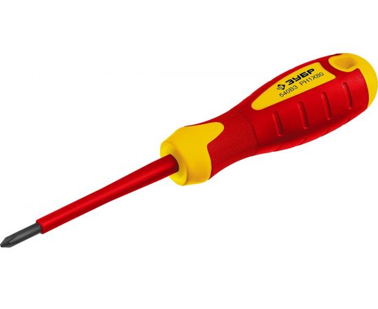 Диэлектрическая отвертка Зубр до 1000В ПРОФИ Cr-V PH 1 x 80 мм 25262-1-080_z01 