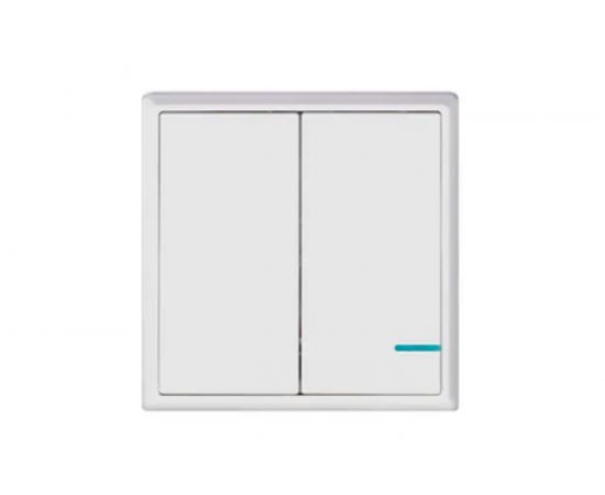 Умный выключатель GRITT Practic 2 клавиши, белый, комплект 1 выключатель, 2 радиореле 220В, 1000Вт, 433 + 11110 