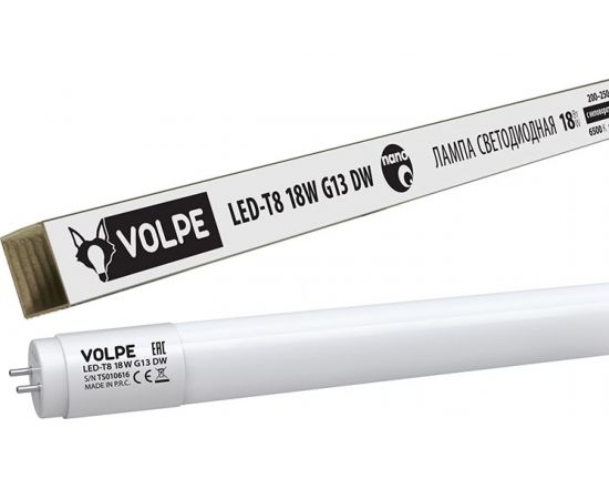 Светодиодная лампа Volpe LED-T8-18W/DW/G13/FR/FIX/N, матовый рассеиватель. UL-00001457 