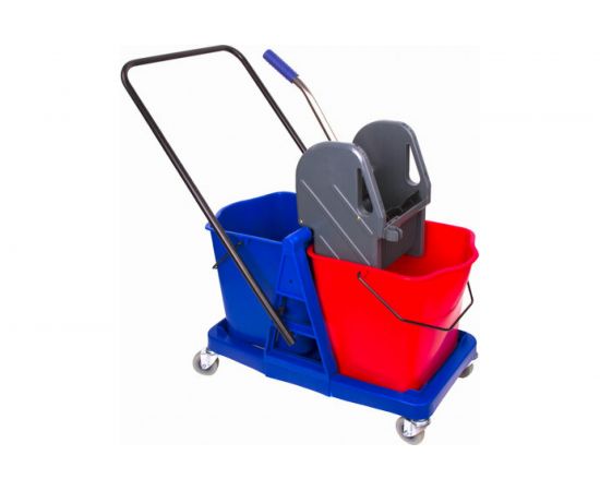 Уборочная тележка BRABIX 2 съемных ведра 23 л, механический отжим, пластиковый каркас 606659 