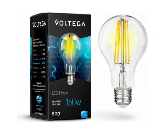 Светодиодная лампа VOLTEGA ЛОН Е27 4000К 15W Графен 7103 