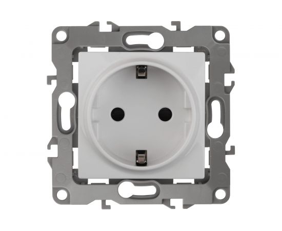 Розетка ЭРА 12-2102-01 2P+E Schuko со шторками, 16A-250В, IP20, белый Б0014687 
