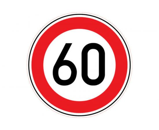 Наклейка на авто Golden Snail "Ограничение 60 км/ч" GS6021129 