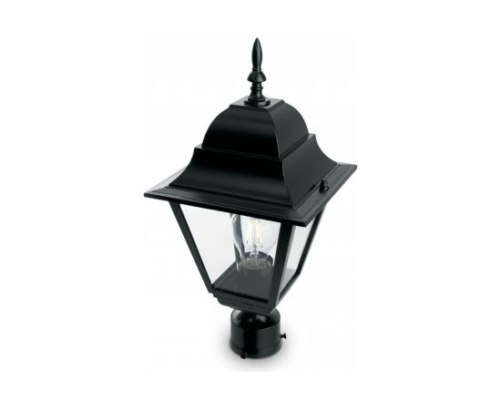 Садово-парковый светильник, четырехгранный на столб 100W E27 230V, черный Feron 4203 11028 