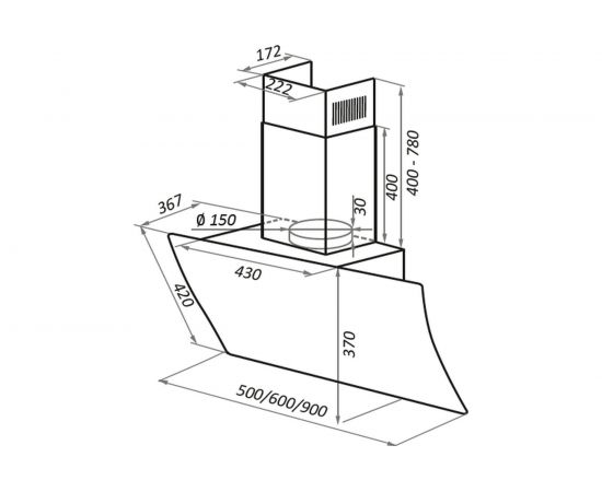 Кухонная вытяжка MAUNFELD SKY STAR CHEF 60 Glass White – изображение 17