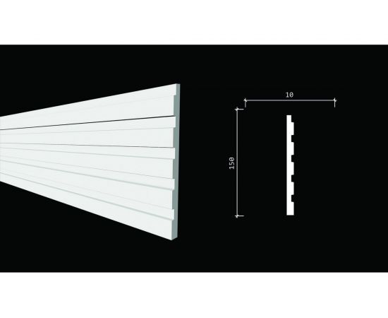 Стеновой молдинг (панель) Decor-Dizayn ""Грани"" ударопрочная, влагостойкая, под покраску 150Х10Х2000 мм DD904 – изображение 2