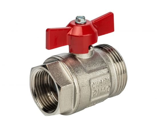 Комплект прямых шаровых кранов с термометрами STOUT 1" SMS-1000-030001 – изображение 2