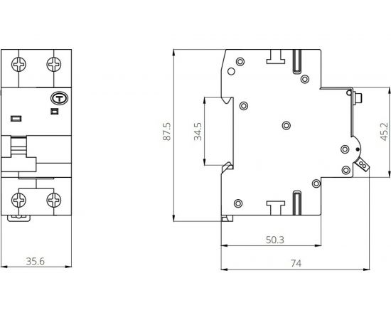 Дифференциальный автомат Iskra KAFI2-C-25/0.03 3838733080788 – изображение 2
