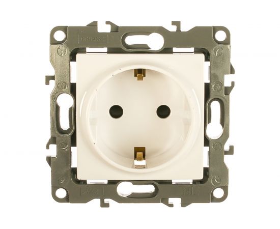 Розетка ЭРА 12-2102-01 2P+E Schuko со шторками, 16A-250В, IP20, белый Б0014687 – изображение 2