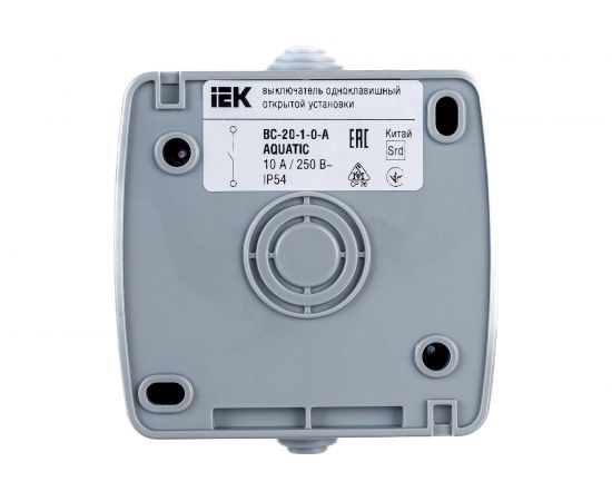 Одноклавишный выключатель IEK ВС-20-1-0-A, открытой установки, 10А, IP54, AQUATIC EVA10-K03-10-54 – изображение 2
