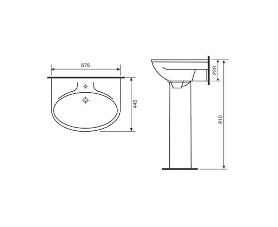 Умывальник Sanita Самарский 1 отверстие 58 30900 – изображение 2