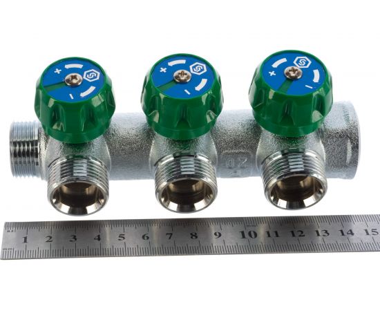 Регулирующий коллектор STOUT 3/4, 3 отвода 3/4ЕК SMB-6850-343403 RG008UJF3RLQ1E – изображение 2