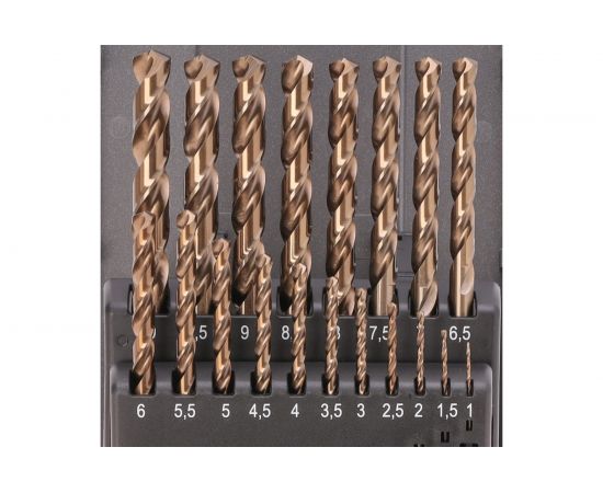 Набор сверл по металлу (19 шт; 1-10 мм; HSSE-Co5) Ruko 215214RO – изображение 2