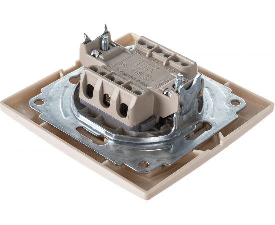 Одноклавишный выключатель IEK КВАРТА в сборе, скрытый, кремовый EVK10-K33-10-DM – изображение 3