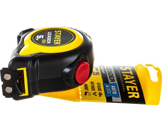Рулетка Stayer LEADER 5м / 25мм с автостопом в ударостойком обрезиненном корпусе 3402-5_z02 – изображение 3