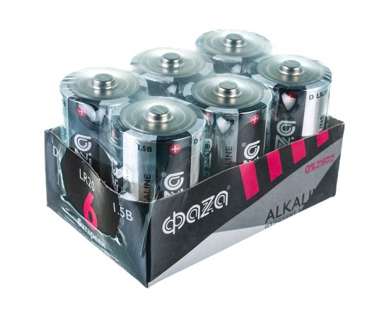 Алкалиновая батарейка ФАZА LR20 Alkaline Pack-6 5030633 – изображение 3