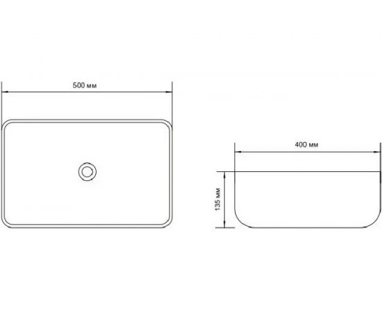 Керамическая раковина Aquanet SOUL-1 накладная, 500х400х135 00211282 – изображение 4