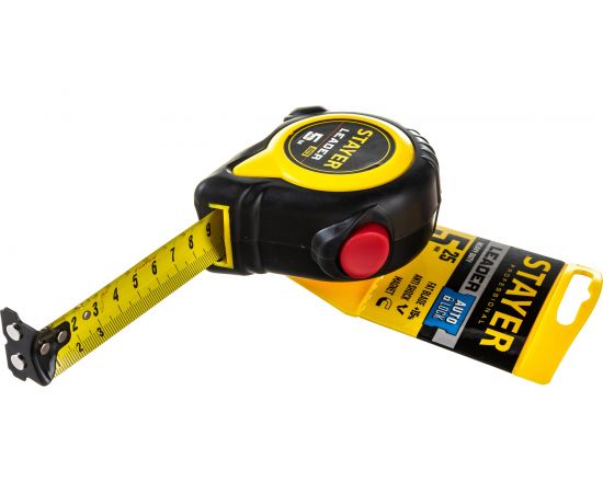 Рулетка Stayer LEADER 5м / 25мм с автостопом в ударостойком обрезиненном корпусе 3402-5_z02 – изображение 4