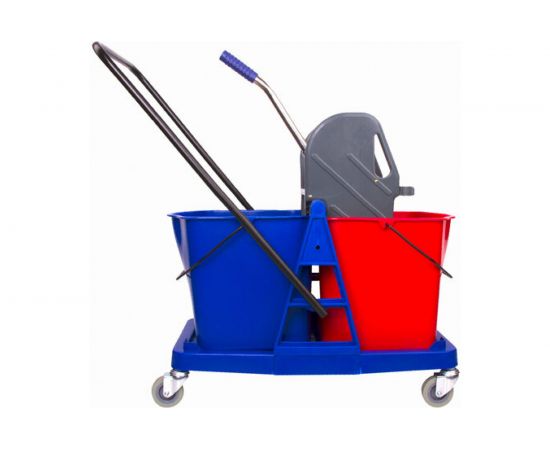 Уборочная тележка BRABIX 2 съемных ведра 23 л, механический отжим, пластиковый каркас 606659 – изображение 4