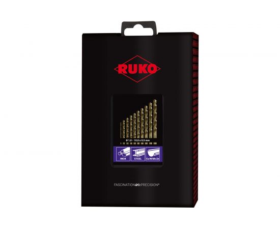 Набор сверл по металлу (19 шт; 1-10 мм; HSSE-Co5) Ruko 215214RO – изображение 5