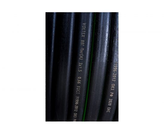 Кабель Voltex ВВГ-ПнгА 3х1.5 черный, 50м VX0185 – изображение 5