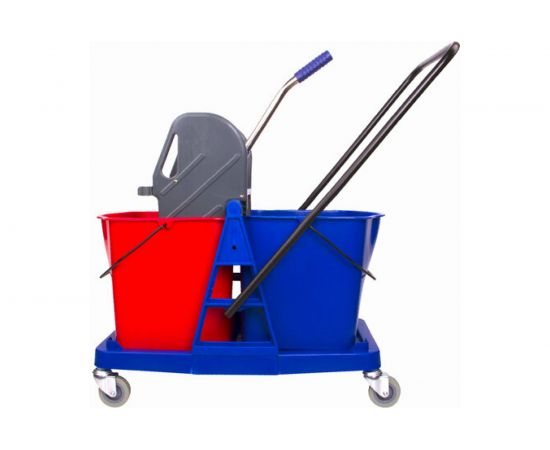 Уборочная тележка BRABIX 2 съемных ведра 23 л, механический отжим, пластиковый каркас 606659 – изображение 5