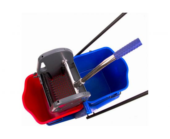 Уборочная тележка BRABIX 2 съемных ведра 23 л, механический отжим, пластиковый каркас 606659 – изображение 6