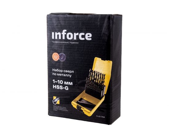 Набор сверл по металлу 19 предметов, 1-10 мм, HSS-G Inforce 11-01-704 – изображение 9