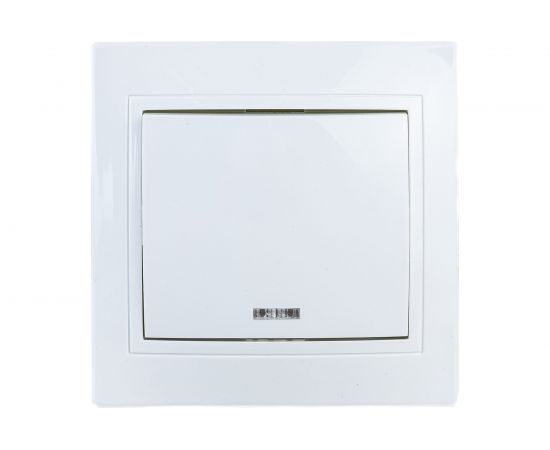 Выключатель TDM 1 кл. с подсветкой 10А белый ""Таймыр"" пром. упак., бакелит. основание SQ1814-0504 