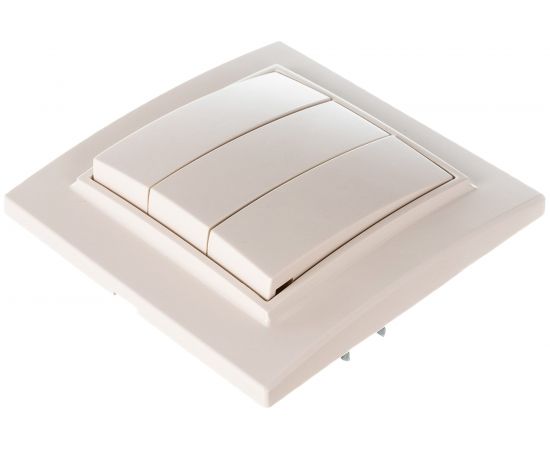 Выключатель EKF Минск СП, 3-клавишный, 10А, бежевый ERV10-024-20 