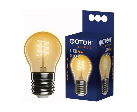 Светодиодная лампа ФОТОН LED FL P45-S 4W E27 2200К, серия ДЕКОР 23965 