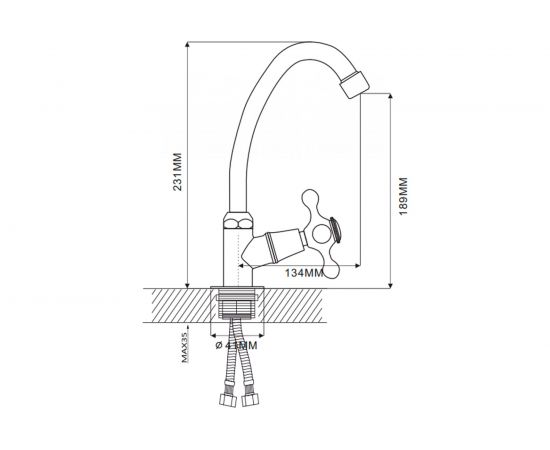 Моно-смеситель для кухни Ekko с гайкой E41008 – изображение 2