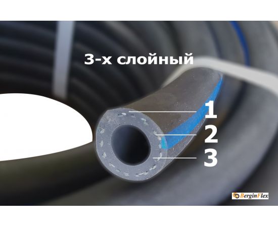 Шланг для газа/воздуха ТИП I и III 50 м, 12х20 мм, 20 атм Berginflex TPE-S-AG12B – изображение 2