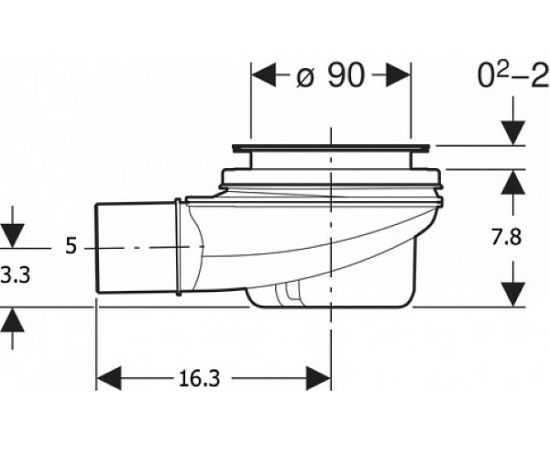 Сифон для душевых поддонов GEBERIT 150.550.00.1 d90 00000055326 – изображение 2