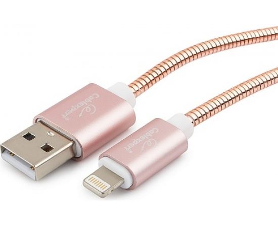 Кабель для Apple Cablexpert, AM/Lightning, серия Gold, длина 1 м, золото, блистер, CC-G-APUSB02Cu-1M – изображение 2