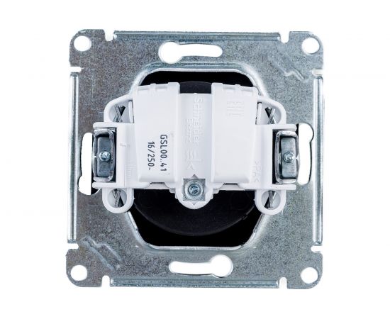 1-местный механизм розетки Schneider Electric скрытой проводки 1модуль Glossa 16А IP20 250В без заземления антрацит GSL000741 – изображение 2
