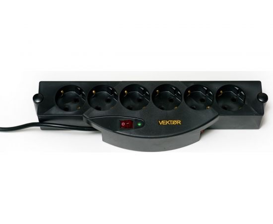 Сетевой фильтр Vektor SOLO черный 1.8-2м 7744 – изображение 2