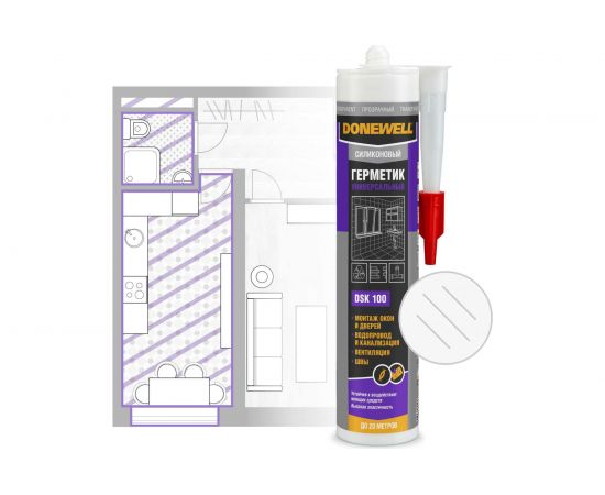Силиконовый герметик DONEWELL универс. прозрачный 260 мл DSK100 11605427 – изображение 2